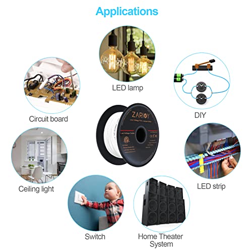 50 Feet 16 Gauge 2 Conductors Red Black Wire with Fire Resistant CL2 White Jacket, 16 AWG Electrical Hookup Wire LED Strips Extension Cord Cable for LED Ribbon Lamp Tape Lighting - size: 50 Feet, style: 16/2 Gauge CCA