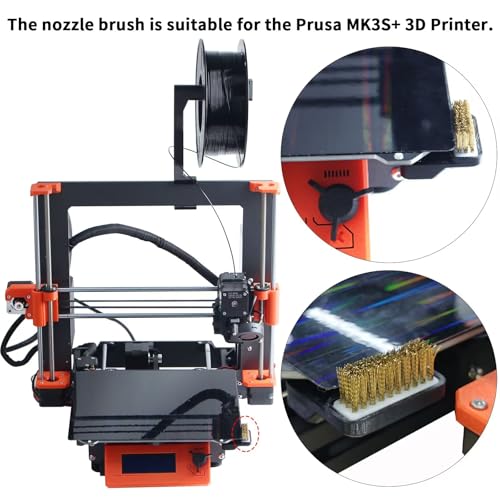 3D Printer Accessories PrusaMK3 MK3S MK3S+ Upgrade Kit Auto Nozzle Cleaning Brass Brush: Remove Nozzle Filament Build Up, Not for MK4/ XL/Mini