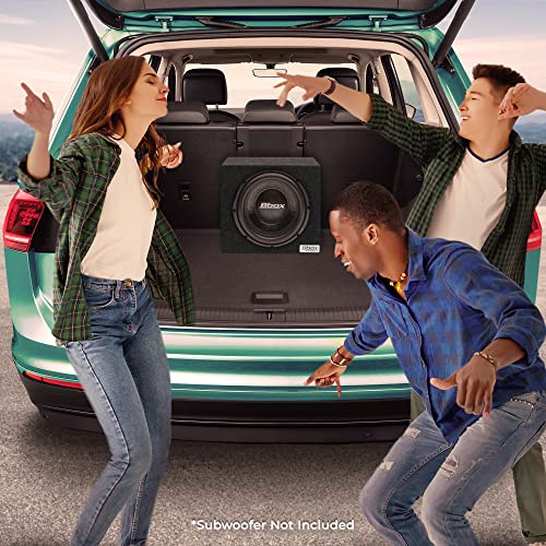 Atrend Bbox Single Sealed 12 Inch Subwoofer Enclosure - Car Subwoofer Boxes & Enclosures - Premium Subwoofer Box Improves Audio Quality, Sound & Bass - Red & Black Spring Terminals - Charcoal - size: 12 inch, style: SEALED