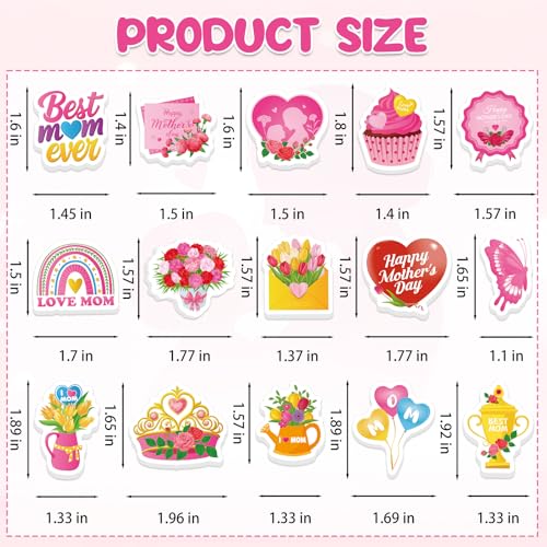 300Pcs Mother's Day Foam Stickers, Cute Hearts Flowers Mom Foam Sticker Self Adhesive Mothers Day Stickers for Mother's Day DIY Arts Crafts Party Favors School Activity Reward - style: Mother's Day
