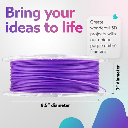Cookiecad PLA Filament Rainbow Gradient, Purple Ombre, 1.75mm 1kg - color: Purple Ombre