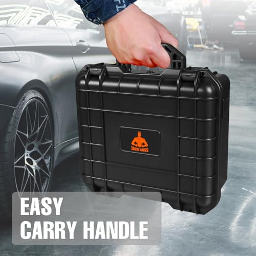 Jack Boss 13.6X11.4X6 Inch Hard Case, Portable Weather Waterproof Protective Camera Case with Customizable Foam, Foam Case Fit Use of Drones, Camera, Equipments, Black,upgraded (Pack of 2) - color: Black, size: 13.6x11.4x6 in (Pack of 2)