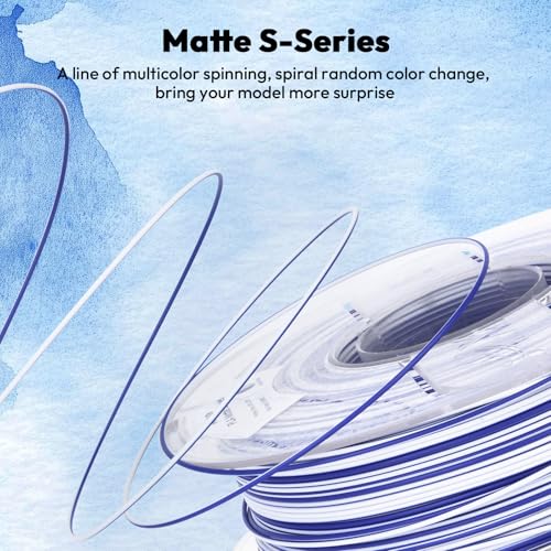 AMOLEN Matte PLA 3D Printer Filament 1.75mm Dual Color Blue White 1KG - color: Blue White
