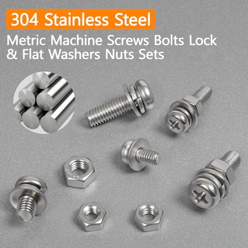 584 Pcs Metric Screw Assortments,M2 M2.5 M3 M4 M5 Assorted Nuts and Bolts Assortment Kit,Stainless Steel Metric Machine Screw Assortment Kit,Round Screws Set for Repair Electronic Fasteners Hardware - color: M2/M2.5/M3/M4/M5-584 Pcs