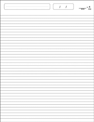BookFactory Science Experiment Log Book/Journal/Logbook - 120 Page, 8.5''x11'', Black Hardbound (XLog-120-7CS-A-L-Black(Science Experiment Log Book))