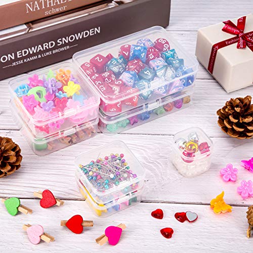 SATINIOR 24 Pcs Small Clear Plastic Container Box, 2.5 x 2.5 x 0.8 in - size: 2.5 x 2.5 x 0.8 in