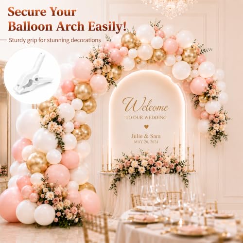 10 Pcs Spring Clamps, PureGuard 4.5 Inch Plastic Balloon Arch Clips Clamps Heavy Duty for Arch Backdrop Stand Woodworking Photography Crafts Decoration, White - color: White