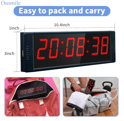 Large Stopwatch with Start/Stop Button, LED Digital Timer with Remote, Countdown Clock with Buzzer, Gym Clock for Home Gym, Interval Timer for Workout - style: Rechargeable