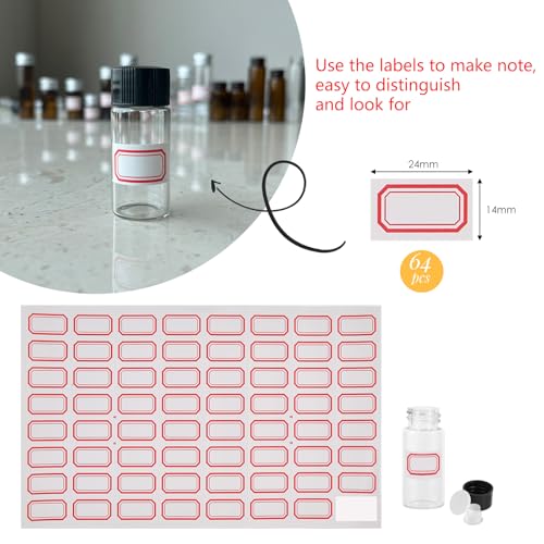 25PCS 10ml Clear Glass Small Vials with Screw Caps & Plastic Stoppers - size: 10ml