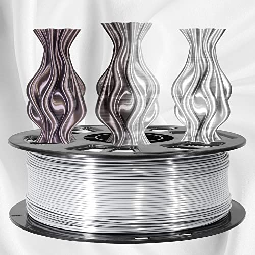 MIKA3D 1.75mm Silk Shiny White Black PLA Dual Color Co-Extrusion 3D Print Filament, 2 Colors in 1 3D Filament, 1KG 3D Printing Material with Bicolor Dichromatic 2 Colors, Widely Fit for 3D Printer - color: 1 Spool - White/Black