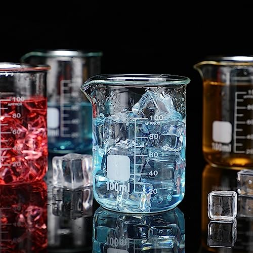 Tanlade 20 Pcs Glass Lab Beakers, Borosilicate Graduated, 100ml