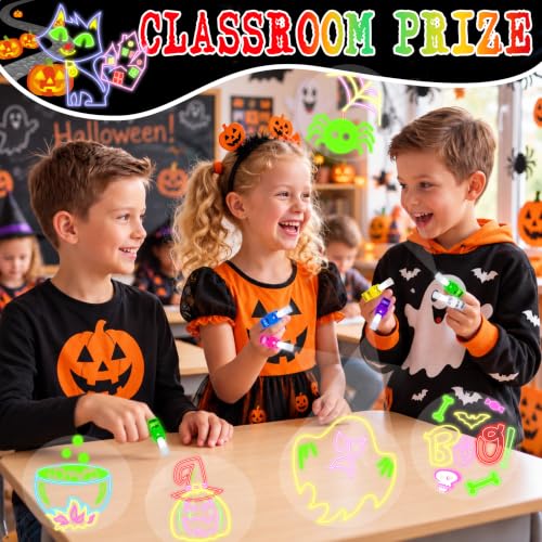 24 Pcs Halloween Party Favors LED Finger Lights Toys for Kids Ages 3-12 - style: Halloween