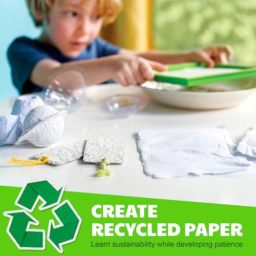 4M Green Paper Craft Kit for Kids Ages 5-12 - 3-in-1 Papermaking, Flower Press & Bead Jewelry Making - Eco-Friendly STEM Arts Crafts with Glow-in-the-Dark Moulds, Recycled DIY Gift - style: Green Paper Craft
