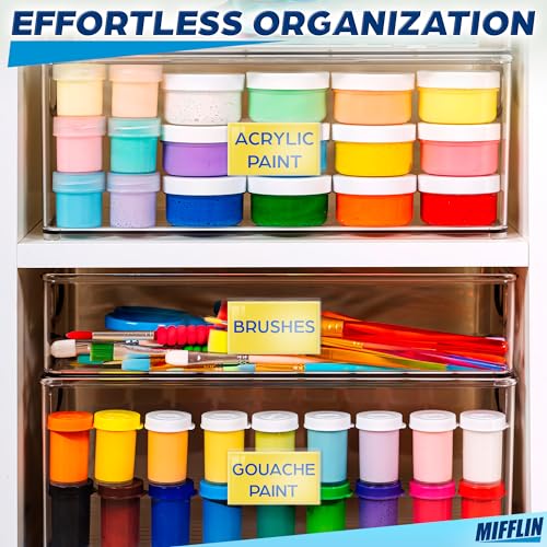 Mifflin-USA - Index Card Holder - 2x3.5”, 100 Pack - Clear Self-Adhesive Pockets - Label Holders for Organizing Storage Bins & Containers - Plastic Sleeves for Protecting Cards & Labels - size: 2x3.5” (Pack of 100)