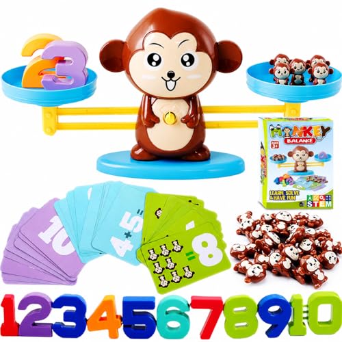 CozyBomB™ Monkey Scale Balance Toy, Number Counting Math Games - color: Brown
