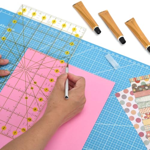 12x18in Self Healing Cutting Mat Kit with Ruler & Knife, for Sewing DIY