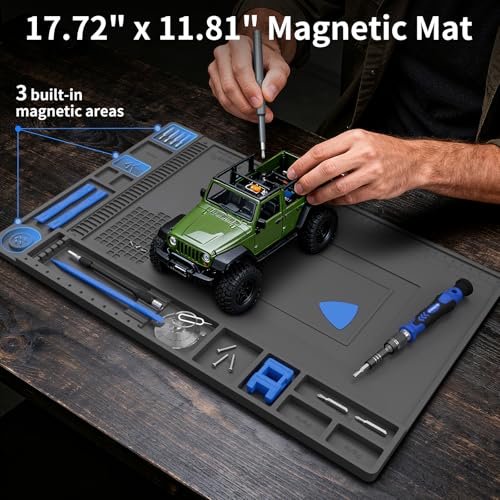 STREBITO Soldering Electronics Repair Mat, Magnetic Work Mat 17.7''x 11.8''