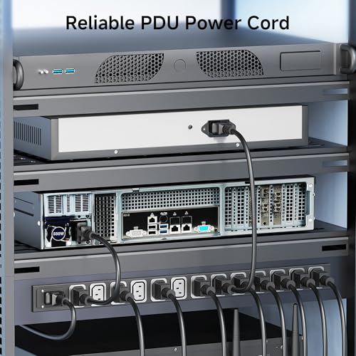 Cable Matters 2-Pack 18 AWG 10A Computer to PDU Power Extension Cord, 6ft - size: 6 Feet