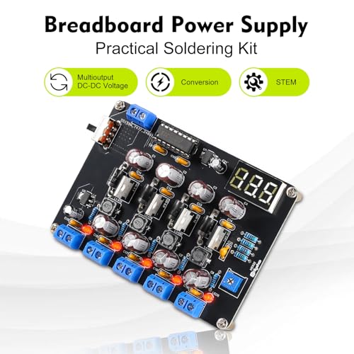 DIY Power Module Soldering Kit, PEMENOL LM2596 Universal 1.5V/3.3V/5V/12V/Adjustable Voltage Output Power Supply Module for School College Electronic Experiments and Testing Lab Use Workshops