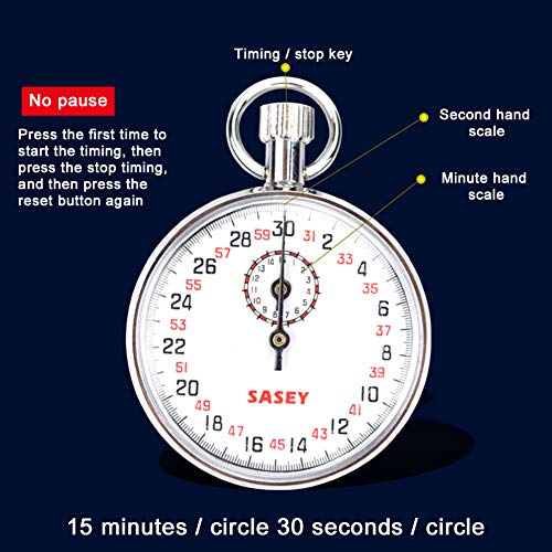 Mechanical Stop Watch, Digital Sports Stopwatch Timer, SXJ504 Sports Stopwatch Timer with Storage Box for Sports Referee Count Timer, Handheld Sports Chronograph for Sports Coaches Fitness