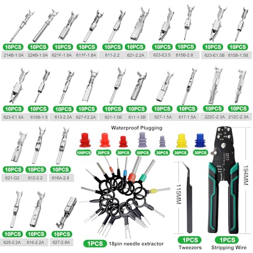 Twidec/535Pcs 26Type Pin Connector Kit and Terminal Pins with Crimping Tool - color: 535pcs