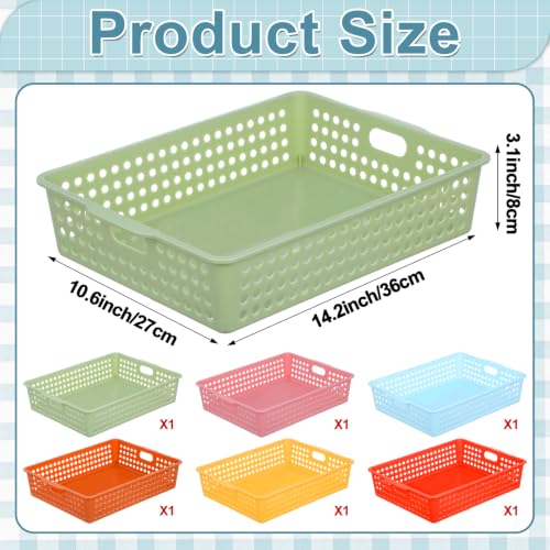 6 Pack Turn‑in Paper Trays for Classroom, Retro - color: Retro