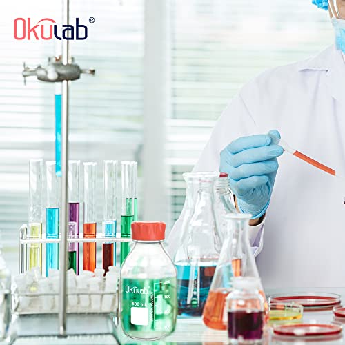 6pcs of 100ml(3.4oz) Round Media Storage Bottles, 3.3 Borosilicate Glass, with GL45 Screw Caps in PP Materia, GL45RB100A6 - style: 6pcs of 100ml
