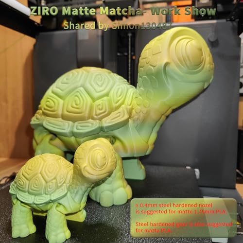 ZIRO 3D Printer Filament, Matte Texture 1.75mm PLA, 2.2lbs, Matcha - color: Matcha