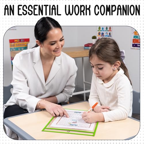 Essex Wares - 6 Pack, Lime Green Dry Erase Pockets, 10" Wide x 13.5" Tall - color: Lime Green