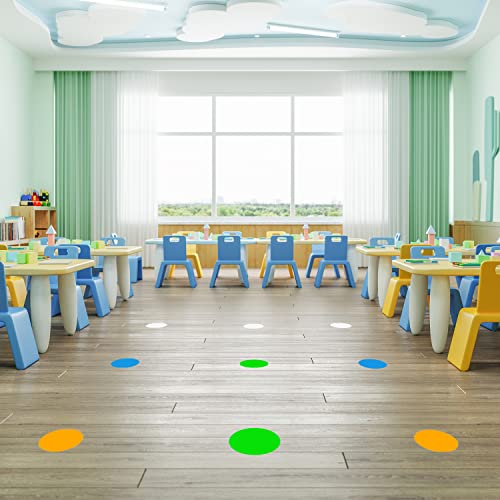 EVQ White Dot Shaped Floor Marking Tape 3.5 Inch Vinyl Sticker 200 PCS - color: White, size: 3.5" Diameter