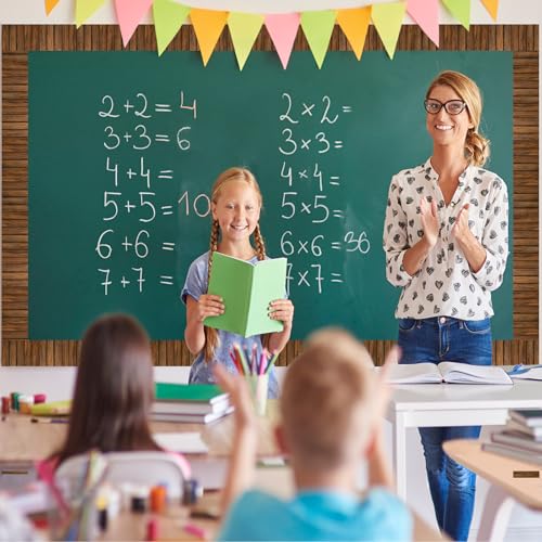 65.6Ft Wood Bulletin Board Border, Wooden Pattern Straight Rolled Border Trim Fall Bulletin Board Border Dark Wood Board Border for Fall Classroom School Office Chalkboard Wall Decor - style: Wood