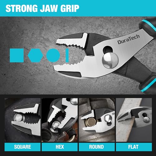 DURATECH 6 Inch Slip Joint Pliers, Small Pliers with Comfortable TPR Handle - size: 6 Inch