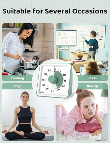 LIORQUE Visual Timer for Kids, 60 Minute Countdown Timer, Green - color: Green