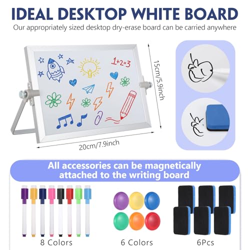 AmazingSpark 3 Pcs Small Dry Erase White Board with Stand 6 x 8'', White - color: White, size: 6 x 8 Inch