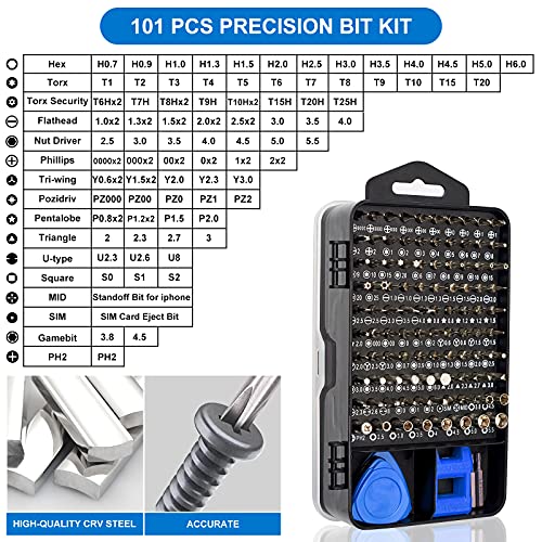STREBITO Precision Magnetic Screwdriver Set 124-Piece Electronics Tool Kit - color: Blue