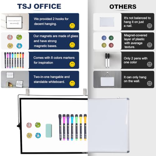 TSJ OFFICE Small White Board - 18 X 14 Inches Black Framed Dry Erase Board - color: Black, size: 18"W x 14"H