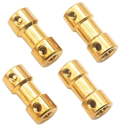 6Pack Vgoohobby Brass Motor Shaft Coupling Coupler Connector Sleeve Joint Adapter for RC DIY Airplane Boat Robot (3mm to 3mm) - size: 3mm to 3mm