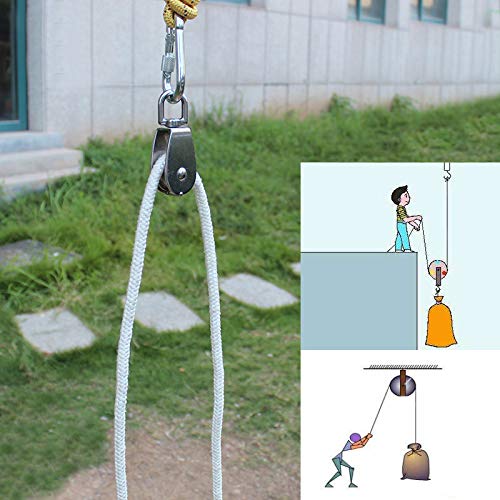 1-Pack M75 Single Pulley Block Stainless Steel Heavy Duty Hardware Single Wheel Swivel Rigging Lifting Wheel Fixed Pulley for Wire Rope Loading 750kg - size: 1-Pack M75