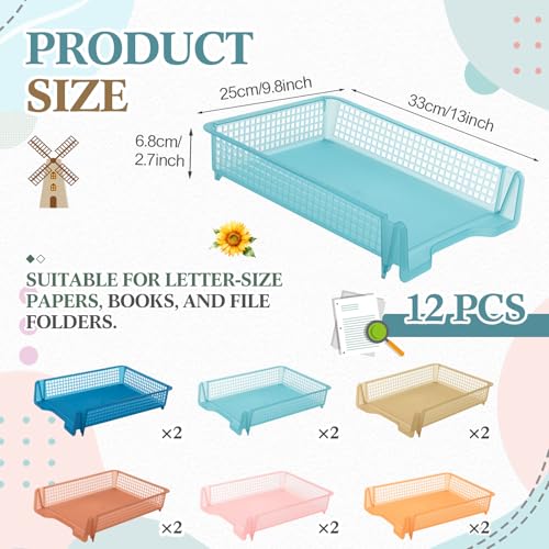 Geetery Turn in Trays Classroom, Clear Boho Color, Set of 12 - color: Clear Boho Color