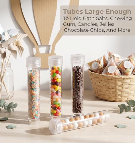 20Pcs 10ml Plastic Vials with Caps, PP Test Tubes with Caps for Lab