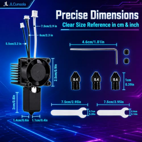 X1 X1C Hotend Complete Assembly Kit fit for Bambu Lab 0.4mm 0.6mm Nozzles