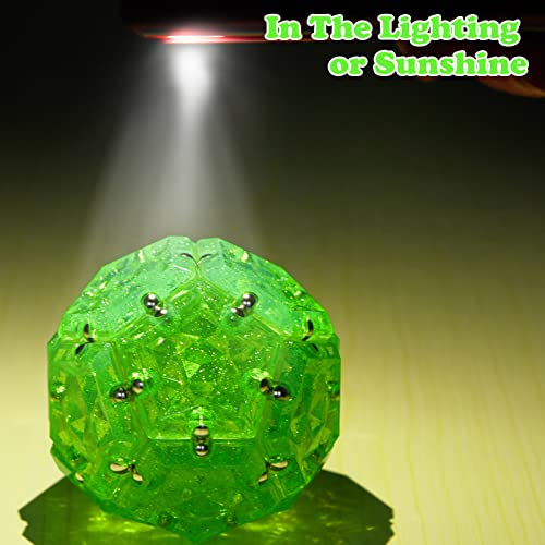 Magnetic Fidget Sphere - Anxiety Sensory Fidgets Toys - Crystal Bright Green Glitter- 12 Piece Set - Creativity Beyond Imagination, Inspirational, Recreational, Desk Toy for Adults - color: Crystal Bright Green Holographic Glitter
