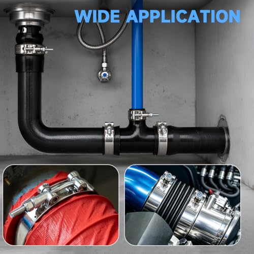 8 Pack 1.25 Inch T Bolt Hose Clamps 40-46mm, Heavy Duty Stainless Steel Pipe Clamps for Motorcycle ATV UTV Intake Radiator Cooling Hose - size: 40-46mm(1.57"-1.81") 8Pcs