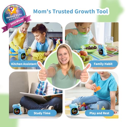 Visual Timer for Kids, Blue Dinosaur Digital Toddler Timer Visual Countdown - color: Light Blue