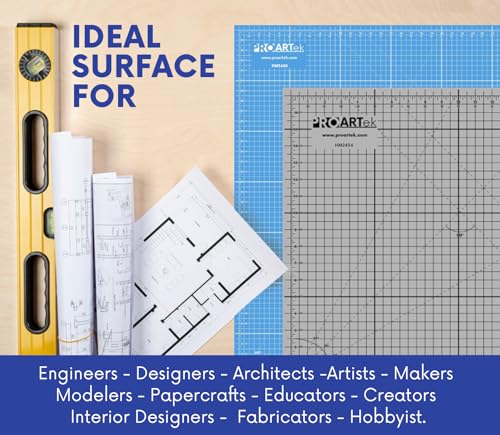 Proartek PK00076 Professional Cutting Mat, HM3042, 30 x 42 Inches; Self-Healing, Double-Sided Blue/Gray Mat for Quilting, Sewing, Hobbies & Crafting - size: 42"L x 30"W
