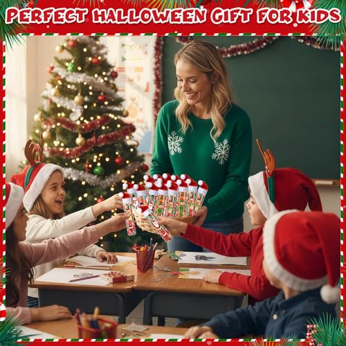 Honeydak 16 Set Christmas Candy Tubes 4 oz Hot Chocolate Clear Tube Bulk - style: Christmas