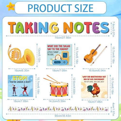 Music Bulletin Board Decorations Funny Music Classroom Decor Sets - color: Music