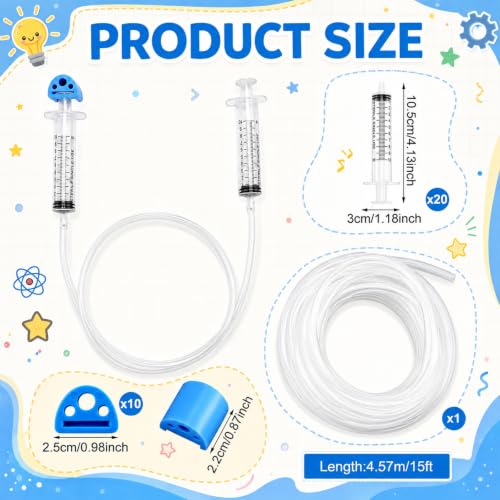 TrelaCo 10 Sets/ 31 Pcs Hydraulic and Pneumatic Stem Kit, Bulk Syringe Tube