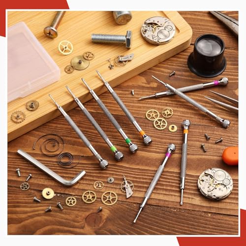 Chumia 8 Pieces Precision Jewelers Screwdriver Set, Micro Watch Repair - size: 1.4-2.0 mm, style: Flathead, Phillips