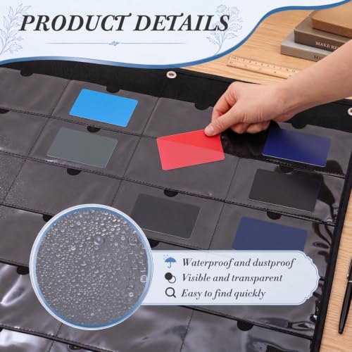 AmazingSpark 2 Pack 3x5 Index Card Holder Sleeve 32 Slot Pocket Chart